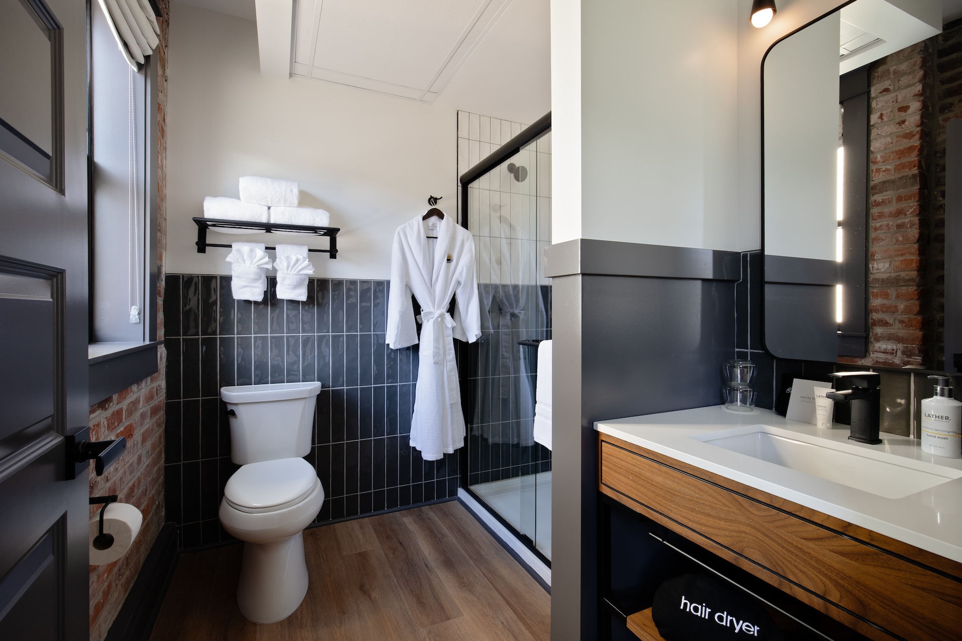 Hood River bathroom vanity and shower