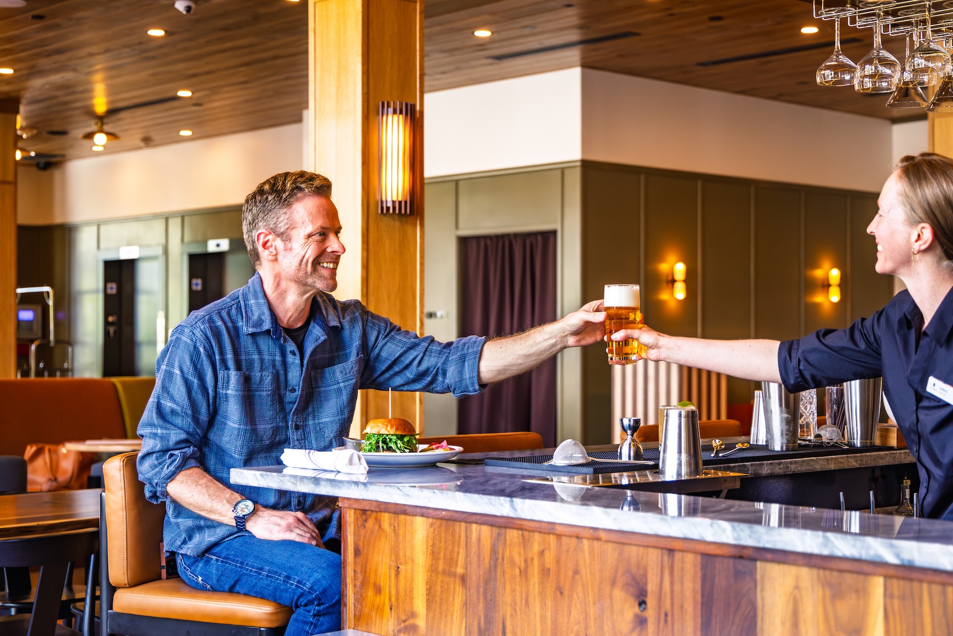 Lobby Bar at Lightwell Hotel, Hood River's living room
